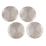 Glass beaded table set, 'Elegance in Silver' (12 pieces) - Glass Beaded Table Setting in Silver from India (12 Piece)