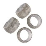 Glass beaded table set, 'Elegance in Silver' (12 pieces) - Glass Beaded Table Setting in Silver from India (12 Piece)