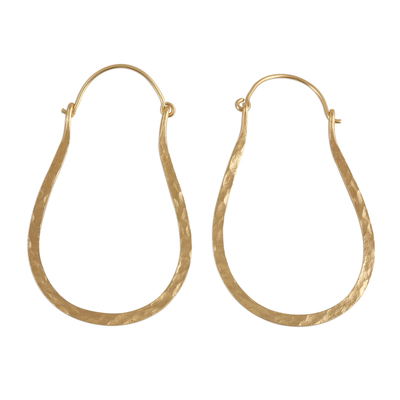 22k Gold Plated Sterling Silver Hoop Earrings from India