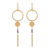 Gold plated iolite dangle earrings, 'Dreamy Rings' - Circular Gold Plated Iolite Dangle Earrings from India