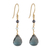 Gold plated London blue topaz dangle earrings, 'London Dazzle' - Gold Plated London Blue Topaz Dangle Earrings from India
