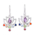 Multi-gemstone dangle earrings, 'Lotus Chakra' - Floral Multi-Gemstone Chakra Dangle Earrings from India (image 2a) thumbail