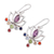 Multi-gemstone dangle earrings, 'Lotus Chakra' - Floral Multi-Gemstone Chakra Dangle Earrings from India (image 2c) thumbail