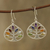 Multi-gemstone dangle earrings, 'Energy Tree' - Multi-Gemstone Chakra Tree Dangle Earrings from India thumbail