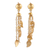 Gold plated cultured pearl waterfall earrings, 'Mango Dangle' - 22k Gold Plated Cultured Pearl Waterfall Earrings from India