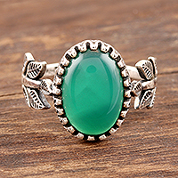 Onyx cocktail ring, 'Bold Oval'