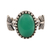 Onyx cocktail ring, 'Bold Oval' - Leaf Motif Green Onyx Ring from India (image 2a) thumbail