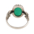 Onyx cocktail ring, 'Bold Oval' - Leaf Motif Green Onyx Ring from India (image 2d) thumbail