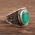 Men's onyx ring, 'Elite Green' - 6-Carat Men's Green Onyx Ring from India (image 2b) thumbail