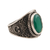 Men's onyx ring, 'Elite Green' - 6-Carat Men's Green Onyx Ring from India