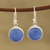 Chalcedony dangle earrings, 'Round Sky' - Round Blue Chalcedony Dangle Earrings Crafted in India thumbail