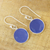 Chalcedony dangle earrings, 'Round Sky' - Round Blue Chalcedony Dangle Earrings Crafted in India (image 2b) thumbail