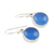 Chalcedony dangle earrings, 'Round Sky' - Round Blue Chalcedony Dangle Earrings Crafted in India (image 2c) thumbail