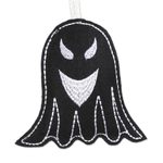 Wool felt ornaments, 'Spooky Ghosts in Black' (set of 6) - Black Wool Felt Ghost Ornaments from India (Set of 6)