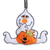 Wollfilz-Ornamente, (5er-Set) - Halloween-Ornamente aus weißem Wollfilz aus Indien (5er-Set)