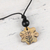 Hand-carved pendant necklace, 'Floral Glory' - Floral Pendant Necklace from India (image 2b) thumbail