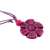 Hand-carved pendant necklace, 'Fuchsia Flower' - Fuchsia Floral Pendant Necklace from India (image 2c) thumbail