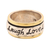 Sterling silver and brass spinner ring, 'Live Laugh Love' - Inspirational Sterling Silver and Brass Spinner Ring (image 2a) thumbail