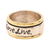 Sterling silver and brass spinner ring, 'Live Laugh Love' - Inspirational Sterling Silver and Brass Spinner Ring (image 2c) thumbail