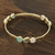 Gold plated multi-gemstone bangle bracelet, 'Lavish Harmony' - Gold Plated Multi-Gemstone Bangle Bracelet from India (image 2) thumbail