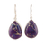Composite turquoise dangle earrings, 'Regal Veins' - Purple Composite Turquoise Dangle Earrings from India thumbail
