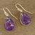 Composite turquoise dangle earrings, 'Regal Veins' - Purple Composite Turquoise Dangle Earrings from India (image 2b) thumbail