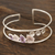 Rose quartz and amethyst cuff bracelet, 'Dazzling Teardrops' - Rose Quartz and Amethyst Cuff Bracelet from India (image 2) thumbail