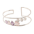 Rose quartz and amethyst cuff bracelet, 'Dazzling Teardrops' - Rose Quartz and Amethyst Cuff Bracelet from India thumbail