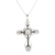 Sterling silver pendant necklace, 'Floral Faith' - Floral Cross Sterling Silver Pendant Necklace from India (image 2a) thumbail