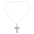 Sterling silver pendant necklace, 'Floral Faith' - Floral Cross Sterling Silver Pendant Necklace from India