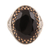 Onyx single-stone ring, 'Dark Glimmer' - 14-Carat Black Onyx Single-Stone Ring from India