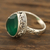 Onyx cocktail ring, 'Glittering Verdant Drop' - Glittering Green Onyx Cocktail Ring from India