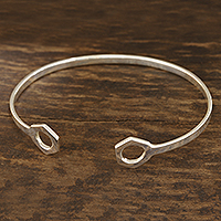 Men's sterling silver cuff bracelet, 'Handy Gleam' - Geometric Men's Sterling Silver Cuff Bracelet from India