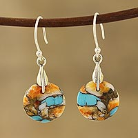 Featured review for Composite turquoise dangle earrings, Moon of Mystery