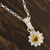 Citrine pendant necklace, 'Gleaming Flower' - Floral Citrine Pendant Necklace Crafted in India (image 2b) thumbail