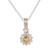 Citrine pendant necklace, 'Gleaming Flower' - Floral Citrine Pendant Necklace Crafted in India (image 2c) thumbail