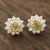 Citrine stud earrings, 'Gleaming Flower' - Floral Citrine Stud Earrings Crafted in India (image 2) thumbail