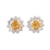 Citrine stud earrings, 'Gleaming Flower' - Floral Citrine Stud Earrings Crafted in India thumbail