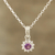 Amethyst pendant necklace, 'Gleaming Flower' - Floral Amethyst Pendant Necklace Crafted in India (image 2) thumbail