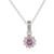 Amethyst pendant necklace, 'Gleaming Flower' - Floral Amethyst Pendant Necklace Crafted in India (image 2c) thumbail