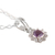 Amethyst pendant necklace, 'Gleaming Flower' - Floral Amethyst Pendant Necklace Crafted in India (image 2d) thumbail