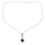 Garnet pendant necklace, 'Gleaming Flower' - Floral Garnet Pendant Necklace from India thumbail