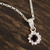 Garnet pendant necklace, 'Gleaming Flower' - Floral Garnet Pendant Necklace from India (image 2b) thumbail