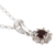 Garnet pendant necklace, 'Gleaming Flower' - Floral Garnet Pendant Necklace from India (image 2d) thumbail