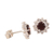 Garnet stud earrings, 'Gleaming Flower' - Floral Garnet Stud Earrings Crafted in India (image 2c) thumbail