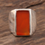 Men's carnelian ring, 'Red-Orange Obelisk' - Men's Natural Carnelian Ring Crafted in India thumbail