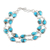 Composite turquoise link bracelet, 'Eternal Nature' - Teardrop Composite Turquoise Link Bracelet from India thumbail