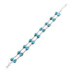 Composite turquoise link bracelet, 'Eternal Nature' - Teardrop Composite Turquoise Link Bracelet from India