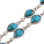 Composite turquoise link bracelet, 'Eternal Nature' - Teardrop Composite Turquoise Link Bracelet from India