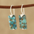 Composite turquoise drop earrings, 'Beautiful Blue' - Composite Turquoise Drop Earrings from India (image 2) thumbail